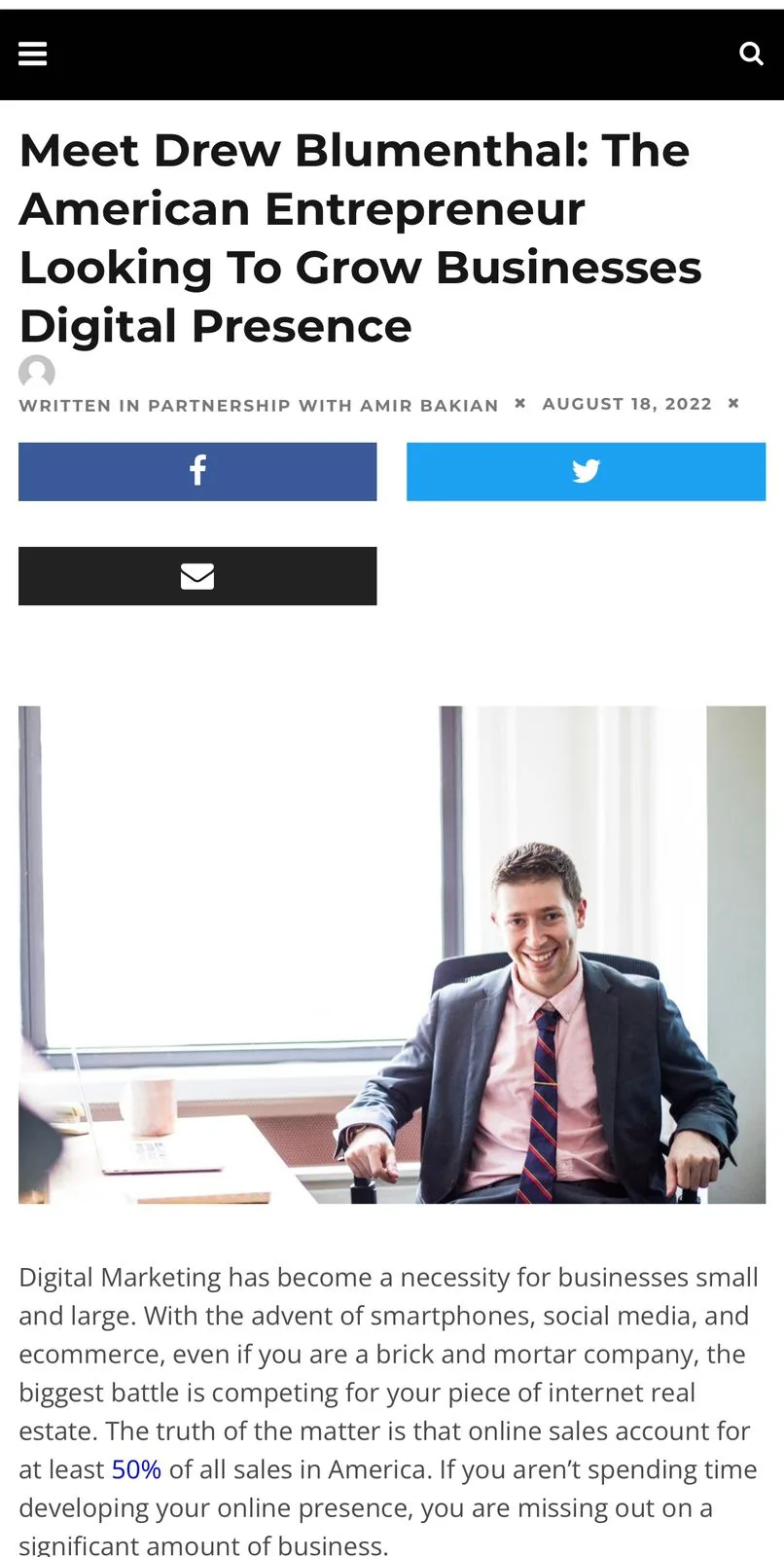 LA Weekly feature on Drew Blumenthal