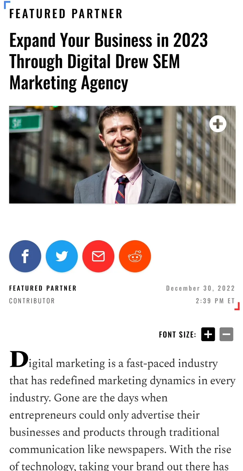 Daily Caller feature on Drew Blumenthal