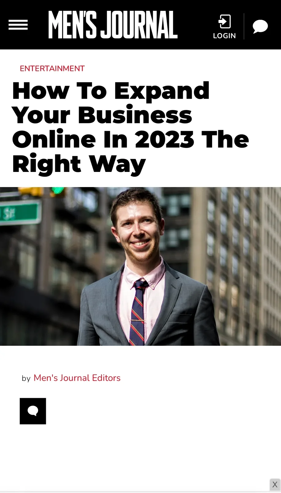 Men's Journal feature on Drew Blumenthal
